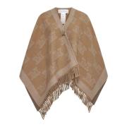 Frine Logo Motif Wool Cape Max Mara , Brown , Dames