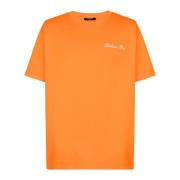 Relaxed T-shirt met handtekeningborduursel Balmain , Orange , Heren