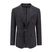 Wollen Blazer met Peak Revers Dolce & Gabbana , Black , Heren