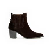 Zwarte Nubuck Enkellaarzen Gabor , Black , Dames