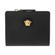 Leren portemonnee Versace , Black , Dames