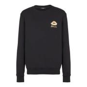 Sweatshirt met kusprint Balmain , Black , Heren