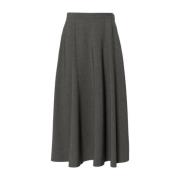 Grijze Wol A-Lijn Rok Valentino , Gray , Dames