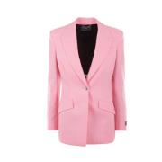 Roze Jacquard Jas met Medusa Knopen Versace , Pink , Dames