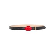 Kalfsleren Kiss riem Balmain , Black , Heren