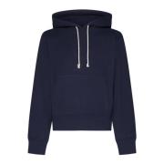 Navy Blauwe Katoenen Hoodie Saint Laurent , Blue , Heren