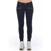 Elegante Biker Stretch Denim Jeans Frankie Morello , Black , Dames