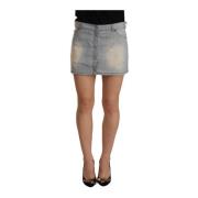 Lichtblauwe Mini Denim Rok Ermanno Scervino , Blue , Dames