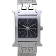 Pre-owned Stainless Steel watches Hermès Vintage , Black , Dames