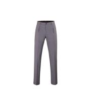 Stretch Chino Broek in Fijne Australische Wol Moorer , Gray , Heren