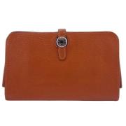 Pre-owned Canvas wallets Hermès Vintage , Brown , Dames