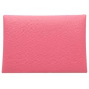 Pre-owned Leather wallets Hermès Vintage , Pink , Dames