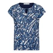 Grafische Print Blouse Shirt Betty & Co , Blue , Dames