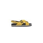 Dames Leren Plateau Sandalen Cerruti 1881 , Yellow , Dames