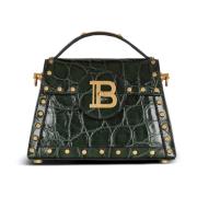 B-Buzz Dynasty tas in krokodillenprint leer Balmain , Green , Dames