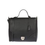 Geëmbosseerde leren handtas Zwart Trussardi , Black , Dames