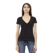 Korte Mouw Ronde Hals T-Shirt Trussardi , Black , Dames