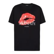 Relaxed T-shirt met Kus print Balmain , Black , Heren