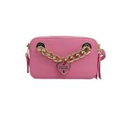 Rosa Ketting Hart Bedel Leren Tas Versace Jeans Couture , Pink , Dames