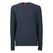 Groene Wol Cashmere Crew-Neck Sweater Gallo , Multicolor , Heren