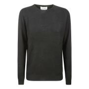 Kasjmier Ronde Hals Sweater met Geribbelde Randen Kujten , Black , Dam...