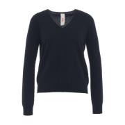 Blauwe Cashmere Gebreide Trui Aw24 MVM , Blue , Dames