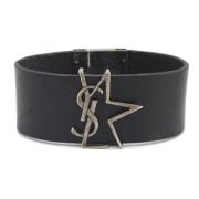 Pre-owned Leather bracelets Yves Saint Laurent Vintage , Black , Dames