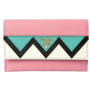 Pre-owned Leather wallets Prada Vintage , Pink , Dames