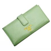 Pre-owned Leather wallets Prada Vintage , Green , Dames