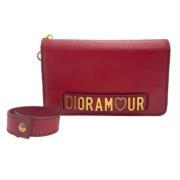 Pre-owned Leather wallets Dior Vintage , Red , Dames