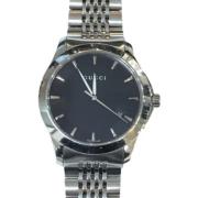 Pre-owned Stainless Steel watches Gucci Vintage , Black , Heren