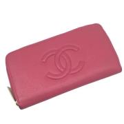 Pre-owned Leather wallets Chanel Vintage , Red , Dames