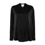 Zijden Koreaanse Shirt Zwart Forte Forte , Black , Dames