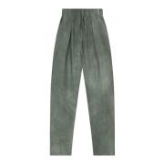 Zijden Hoge Taille Jade Broek Cortana , Green , Dames