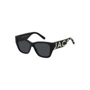 Zwart Wit Grijs Antireflex Zonnebril Marc Jacobs , Black , Unisex