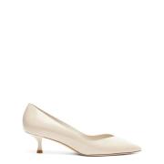 V-Cut Pointed-Toe Pump Stuart Weitzman , White , Dames