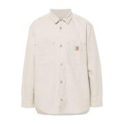 Beige Canvas Logo Patch Shirt Carhartt Wip , Beige , Heren