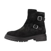 Stijlvolle Enkellaarzen met Iridea-detail Geox , Black , Dames