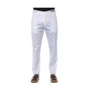 Elegante Witte Katoenmix Broek PT Torino , White , Heren