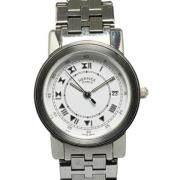 Pre-owned Stainless Steel watches Hermès Vintage , White , Dames