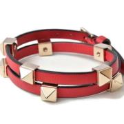 Pre-owned Leather bracelets Valentino Vintage , Red , Dames