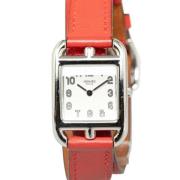 Pre-owned Leather watches Hermès Vintage , White , Dames