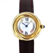 Pre-owned Stainless Steel watches Cartier Vintage , White , Dames