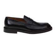 Zwarte Leren Loafers Klassieke Stijl Doucal's , Black , Heren