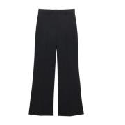 Zwarte Wolmix Pantalone Broek Msgm , Black , Dames