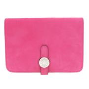 Pre-owned Fabric wallets Hermès Vintage , Pink , Dames