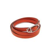 Pre-owned Leather bracelets Hermès Vintage , Red , Dames