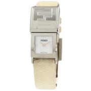 Pre-owned Stainless Steel watches Fendi Vintage , White , Dames