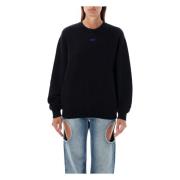 Zwart Gebreid met Roze Bloempijl Off White , Black , Dames