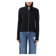 Zwart Gebreid Vest Met Rits Aw24 JW Anderson , Black , Dames